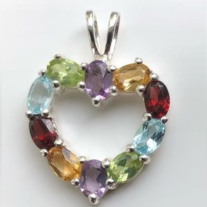 Sterling silver (925) semi-precious stone pendant.